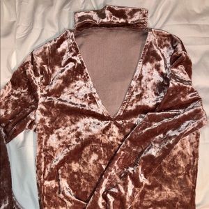 Velvet pink long sleeve shirt